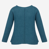 Jumper Teal Green Cotton Knit Pockets Long Sleeve