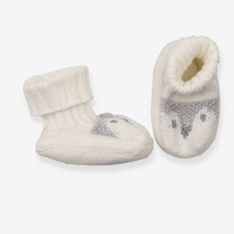 Slippers booties cream knit penguin