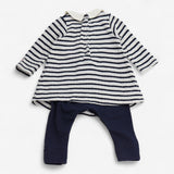 Navy Striped Romper Dress