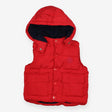 Puffer Gilet red hooded zipped