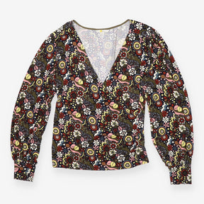 T-shirt muted retro pattern wrap