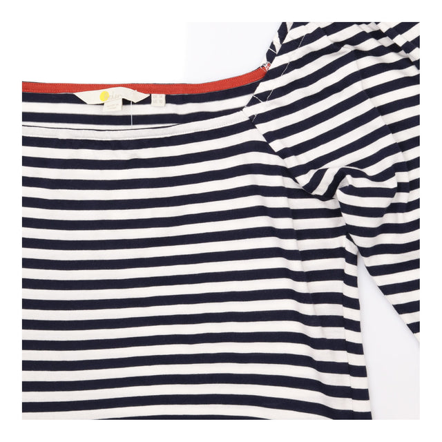 Jersey Top Navy White Stripe Square Neck Long Slee