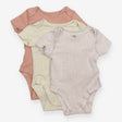 Ribbed Bodysuits Mixed Pastel Colours 3pc