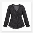 Blouse Navy White Polka Dot Viscose V-Neck Materni