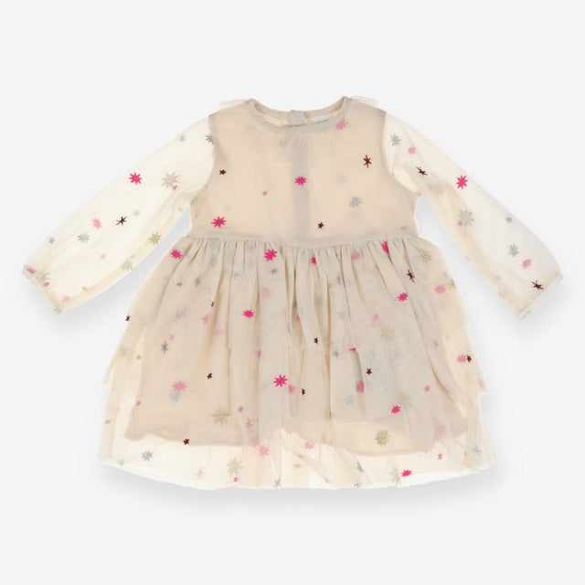 Dress Long Sleeved Netted Sparkle Stars