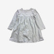 Blue and White Floral jersey Dress With Frill Shou