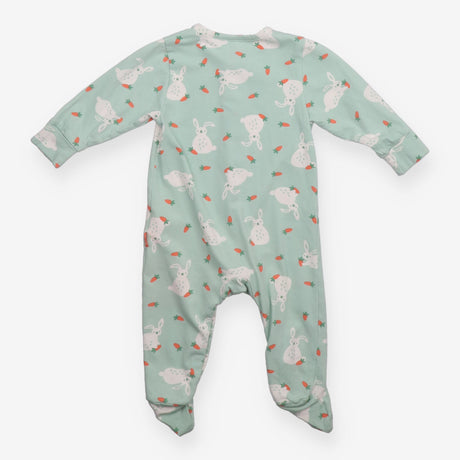 Sleepsuit Green Rabbits with Carrots