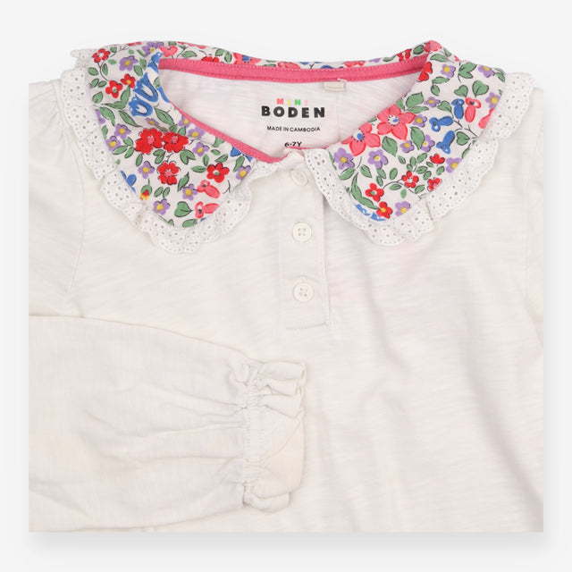 Peter pan top floral collar