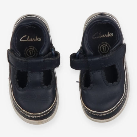 Navy Leather T-bar Shoes