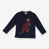 T-shirt long sleeve navy dinosaur