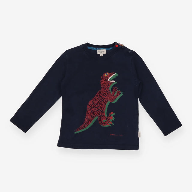 T-shirt long sleeve navy dinosaur