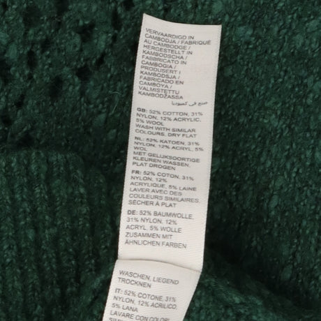 Forest green pointelle knit jumper