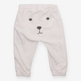 Leggings Velour White Bear Bum Applique
