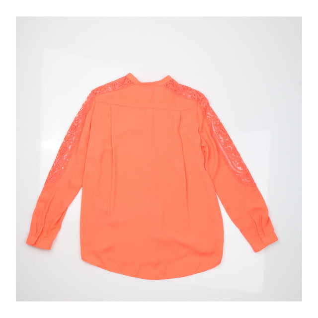 Coral Lace Sleeve Long Sleeve Blouse
