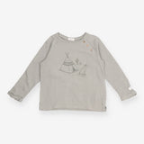 Tee LS green textured wigwam wolf