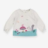 T-shirt white toadstool squirrel garden 