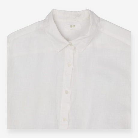 White Linen Shirt Long Sleeve Button Down
