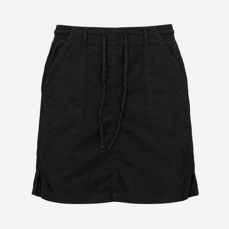 Skirt Black Linen Blend A-Line Drawstring Waist Pa