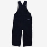 Dungarees navy blue cord blue white check lining