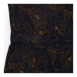 Black Gold Ochre Floral Line Art V Neck Crossover 
