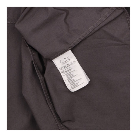 Shirt Dress Grey Oversized Utility Pocket Midi