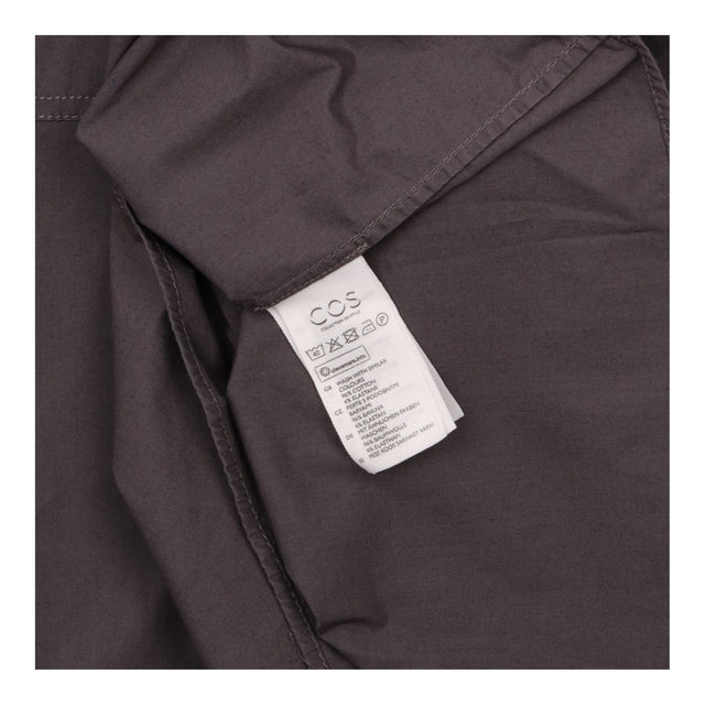 Shirt Dress Grey Oversized Utility Pocket Midi