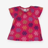 Tee pink smock neck floral 