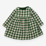 Reversible dress green cord green and white check
