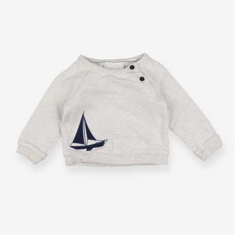 Sweatshirt Grey - Blue Sail Boat