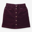 Dark Grape Corduroy Button-Through Mini Skirt