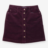 Dark Grape Corduroy Button-Through Mini Skirt