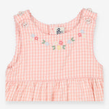 Summer Dress Pink and White Checks and Mice, Flowe