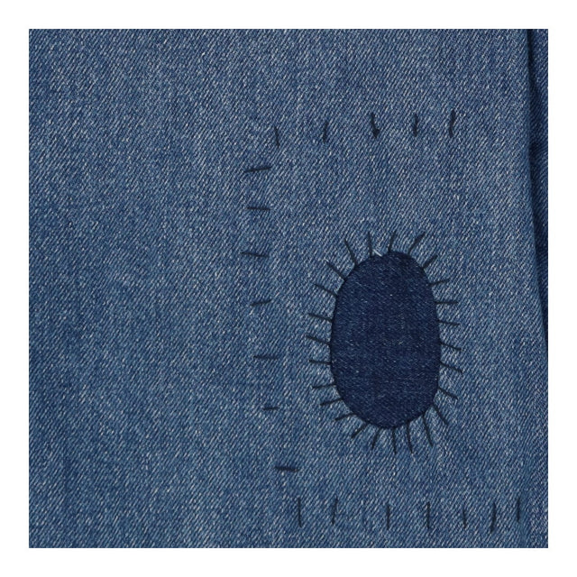 Dungarees blue patchwork detail