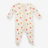 Cream Sleepsuit with Love Hearts