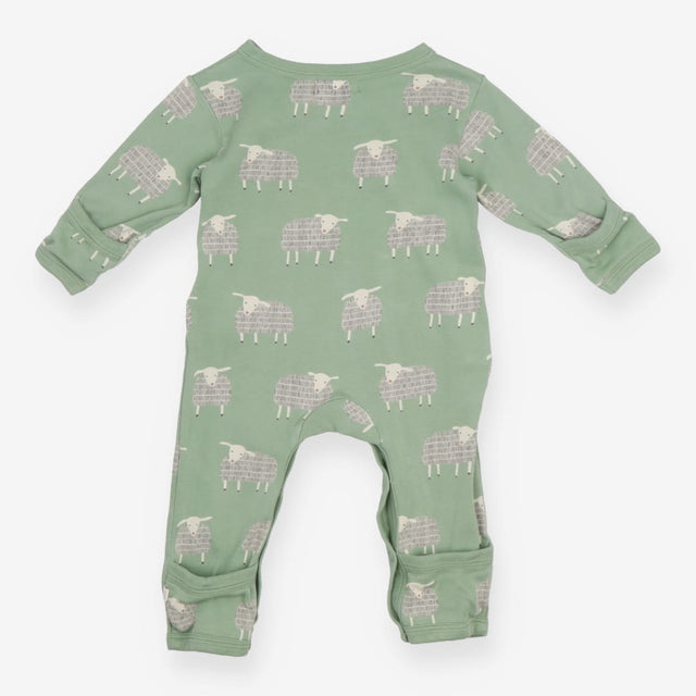 Sleepsuit green sheep