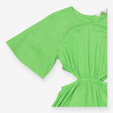Bright green cut out waist midi sundress