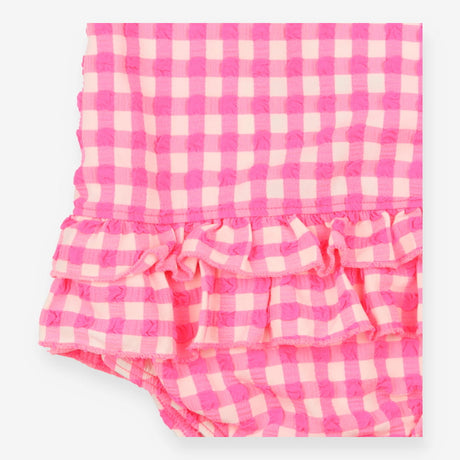 Swimsuit pink checked frills