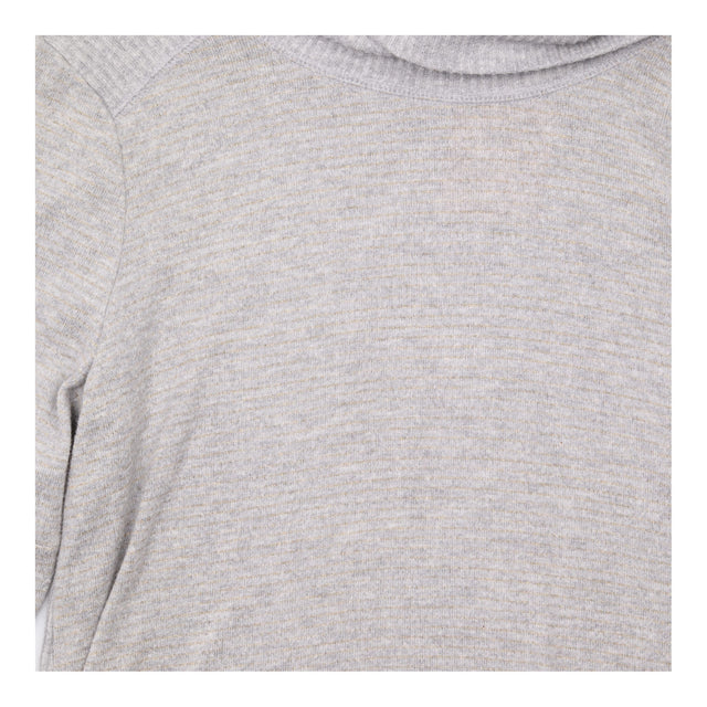 Roll Neck Jumper Light Grey Gold Metallic Fleck Lo