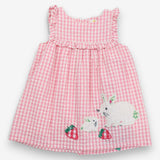 Dress Sleeveless Pink Gingham Strawberry Rabbit