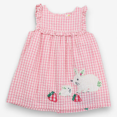 Dress Sleeveless Pink Gingham Strawberry Rabbit