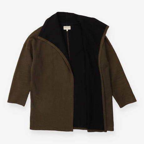 Jersey Long Line Jacket Green with Black Lining