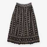 Maxi Skirt Black Cream Printed Long Length