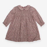 Dress long sleeves collar pink floral