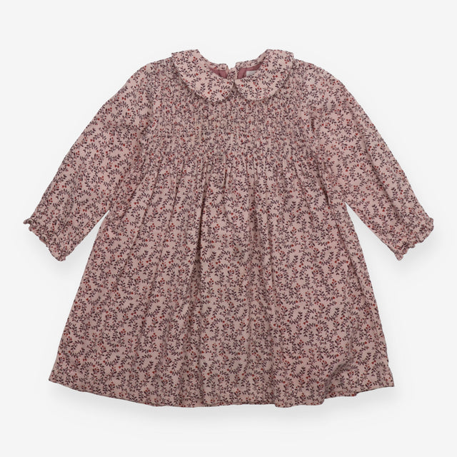 Dress long sleeves collar pink floral