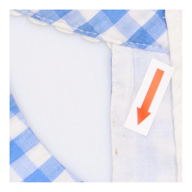 Dress Blue White Gingham Check 100% Cotton Sleevel