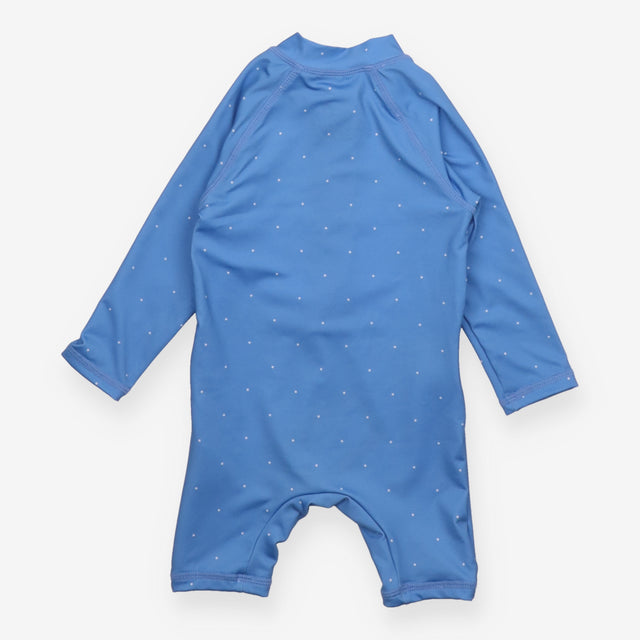 Sunsuit Blue with Flamingo Appliques