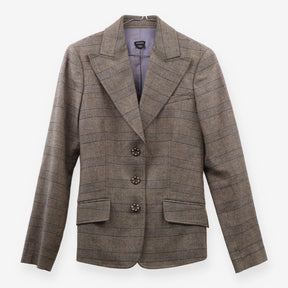Joseph Prince of Wales Wool Blazer – Brown Heritag