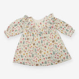 Dress ruffle cream hedgehog with bloomers set