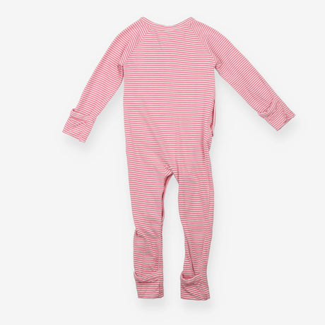 Footless Sleepsuit Pink and White Strips