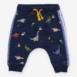 Navy Dinosaur Joggers with Side Stripe